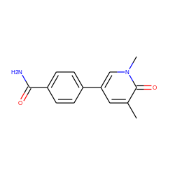 Cc1cc(-c2ccc(C(N)=O)cc2)cn(C)c1=O ZINC000584905258