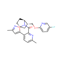 Cc1cc(-c2ccc(C)nc2C(=O)N2[C@H]3CC[C@H]2[C@H](COc2ccc(F)cn2)C3)on1 ZINC000226072238