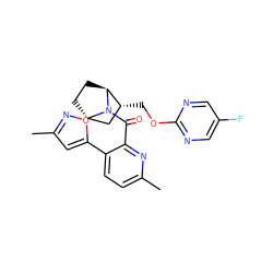 Cc1cc(-c2ccc(C)nc2C(=O)N2[C@H]3CC[C@H]2[C@H](COc2ncc(F)cn2)C3)on1 ZINC000226064349