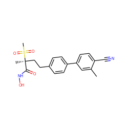 Cc1cc(-c2ccc(CC[C@@](C)(C(=O)NO)S(C)(=O)=O)cc2)ccc1C#N ZINC000169708140