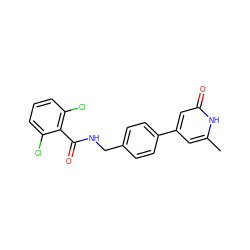 Cc1cc(-c2ccc(CNC(=O)c3c(Cl)cccc3Cl)cc2)cc(=O)[nH]1 ZINC000147210435