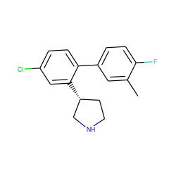 Cc1cc(-c2ccc(Cl)cc2[C@@H]2CCNC2)ccc1F ZINC000096175956