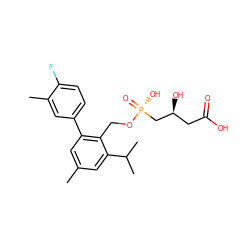 Cc1cc(-c2ccc(F)c(C)c2)c(CO[P@](=O)(O)C[C@@H](O)CC(=O)O)c(C(C)C)c1 ZINC000026749555