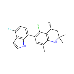 Cc1cc(-c2ccc(F)c3cc[nH]c23)c(Cl)c2c1NC(C)(C)C[C@H]2C ZINC000029043417