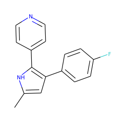 Cc1cc(-c2ccc(F)cc2)c(-c2ccncc2)[nH]1 ZINC000027723930