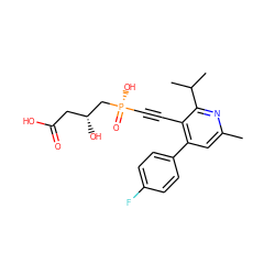 Cc1cc(-c2ccc(F)cc2)c(C#C[P@](=O)(O)C[C@H](O)CC(=O)O)c(C(C)C)n1 ZINC000026719720