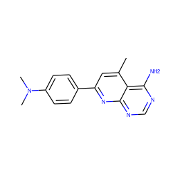 Cc1cc(-c2ccc(N(C)C)cc2)nc2ncnc(N)c12 ZINC000027986605