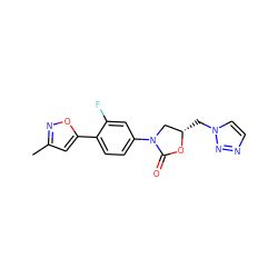 Cc1cc(-c2ccc(N3C[C@H](Cn4ccnn4)OC3=O)cc2F)on1 ZINC000003986862