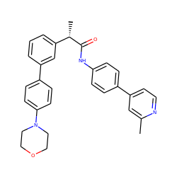 Cc1cc(-c2ccc(NC(=O)[C@@H](C)c3cccc(-c4ccc(N5CCOCC5)cc4)c3)cc2)ccn1 ZINC000103273471