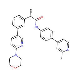 Cc1cc(-c2ccc(NC(=O)[C@@H](C)c3cccc(-c4ccc(N5CCOCC5)nc4)c3)cc2)ccn1 ZINC000098067407