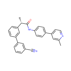 Cc1cc(-c2ccc(NC(=O)[C@@H](C)c3cccc(-c4cccc(C#N)c4)c3)cc2)ccn1 ZINC000103294198