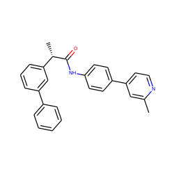 Cc1cc(-c2ccc(NC(=O)[C@@H](C)c3cccc(-c4ccccc4)c3)cc2)ccn1 ZINC000103273562