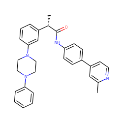 Cc1cc(-c2ccc(NC(=O)[C@@H](C)c3cccc(N4CCN(c5ccccc5)CC4)c3)cc2)ccn1 ZINC000103273555