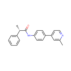 Cc1cc(-c2ccc(NC(=O)[C@@H](C)c3ccccc3)cc2)ccn1 ZINC000103273538