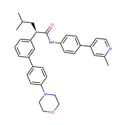 Cc1cc(-c2ccc(NC(=O)[C@H](CC(C)C)c3cccc(-c4ccc(N5CCOCC5)cc4)c3)cc2)ccn1 ZINC000103273477