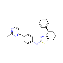 Cc1cc(-c2ccc(Nc3nc4c(s3)CCC[C@@H]4c3ccccc3)cc2)nc(C)n1 ZINC000073160164