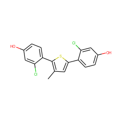 Cc1cc(-c2ccc(O)cc2Cl)sc1-c1ccc(O)cc1Cl ZINC000095587488