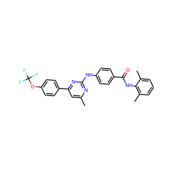 Cc1cc(-c2ccc(OC(F)(F)F)cc2)nc(Nc2ccc(C(=O)Nc3c(C)cccc3C)cc2)n1 ZINC000103241156