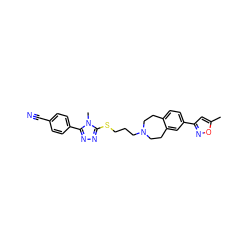 Cc1cc(-c2ccc3c(c2)CCN(CCCSc2nnc(-c4ccc(C#N)cc4)n2C)CC3)no1 ZINC000001552774