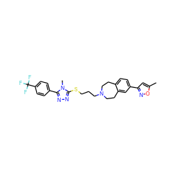 Cc1cc(-c2ccc3c(c2)CCN(CCCSc2nnc(-c4ccc(C(F)(F)F)cc4)n2C)CC3)no1 ZINC000028712466