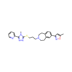 Cc1cc(-c2ccc3c(c2)CCN(CCCSc2nnc(-c4ccccn4)n2C)CC3)no1 ZINC000028712468