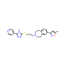 Cc1cc(-c2ccc3c(c2)CCN(CCCSc2nnc(-c4ccncc4)n2C)CC3)no1 ZINC000028712469