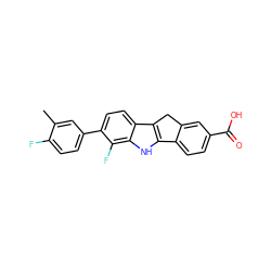 Cc1cc(-c2ccc3c4c([nH]c3c2F)-c2ccc(C(=O)O)cc2C4)ccc1F ZINC000034892837