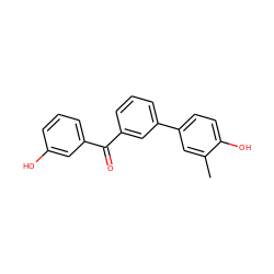 Cc1cc(-c2cccc(C(=O)c3cccc(O)c3)c2)ccc1O ZINC000073200422