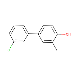 Cc1cc(-c2cccc(Cl)c2)ccc1O ZINC000013840591