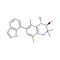 Cc1cc(-c2cccc3cc[nH]c23)c(C)c2c1NC(C)(C)[C@H](O)[C@H]2C ZINC000066074239