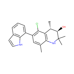 Cc1cc(-c2cccc3cc[nH]c23)c(Cl)c2c1NC(C)(C)[C@H](O)[C@H]2C ZINC000035966237