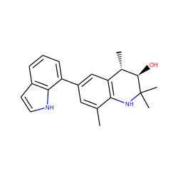 Cc1cc(-c2cccc3cc[nH]c23)cc2c1NC(C)(C)[C@H](O)[C@H]2C ZINC000066076087