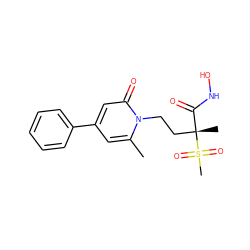 Cc1cc(-c2ccccc2)cc(=O)n1CC[C@](C)(C(=O)NO)S(C)(=O)=O ZINC000084618996