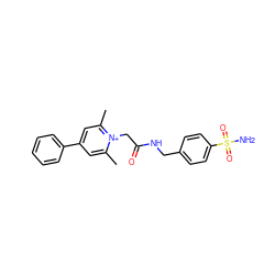 Cc1cc(-c2ccccc2)cc(C)[n+]1CC(=O)NCc1ccc(S(N)(=O)=O)cc1 ZINC000013804310