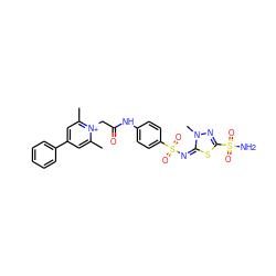 Cc1cc(-c2ccccc2)cc(C)[n+]1CC(=O)Nc1ccc(S(=O)(=O)/N=c2/sc(S(N)(=O)=O)nn2C)cc1 ZINC000026819167