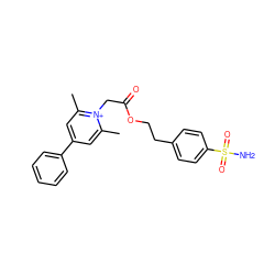 Cc1cc(-c2ccccc2)cc(C)[n+]1CC(=O)OCCc1ccc(S(N)(=O)=O)cc1 ZINC000013804464