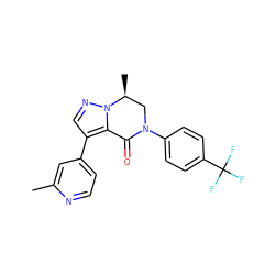 Cc1cc(-c2cnn3c2C(=O)N(c2ccc(C(F)(F)F)cc2)C[C@@H]3C)ccn1 ZINC000299858439