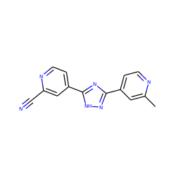 Cc1cc(-c2n[nH]c(-c3ccnc(C#N)c3)n2)ccn1 ZINC000049110188