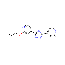 Cc1cc(-c2n[nH]c(-c3ccnc(OCC(C)C)c3)n2)ccn1 ZINC000049089174