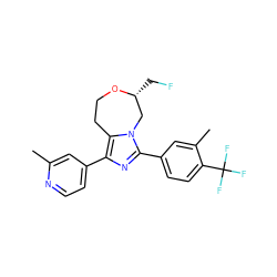 Cc1cc(-c2nc(-c3ccc(C(F)(F)F)c(C)c3)n3c2CCO[C@H](CF)C3)ccn1 ZINC001772589371