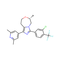 Cc1cc(-c2nc(-c3ccc(C(F)(F)F)c(Cl)c3)n3c2CCO[C@H](C)C3)cc(C)n1 ZINC001772575747