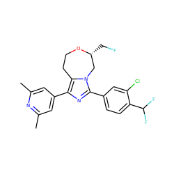 Cc1cc(-c2nc(-c3ccc(C(F)F)c(Cl)c3)n3c2CCO[C@H](CF)C3)cc(C)n1 ZINC001772598877