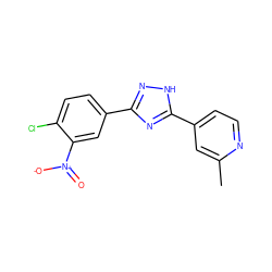 Cc1cc(-c2nc(-c3ccc(Cl)c([N+](=O)[O-])c3)n[nH]2)ccn1 ZINC000049015467