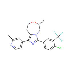 Cc1cc(-c2nc(-c3ccc(Cl)c(C(F)(F)F)c3)n3c2CCO[C@H](C)C3)ccn1 ZINC001772641706