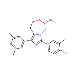 Cc1cc(-c2nc(-c3ccc(Cl)c(C)c3)n3c2CCO[C@H](CF)C3)cc(C)n1 ZINC001772598916