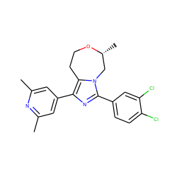 Cc1cc(-c2nc(-c3ccc(Cl)c(Cl)c3)n3c2CCO[C@H](C)C3)cc(C)n1 ZINC001772587910