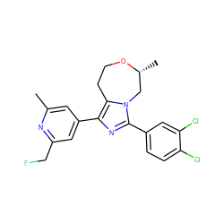 Cc1cc(-c2nc(-c3ccc(Cl)c(Cl)c3)n3c2CCO[C@H](C)C3)cc(CF)n1 ZINC001772626322