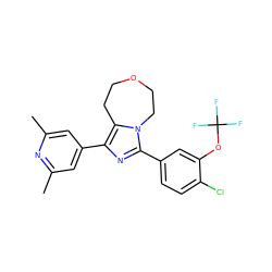 Cc1cc(-c2nc(-c3ccc(Cl)c(OC(F)(F)F)c3)n3c2CCOCC3)cc(C)n1 ZINC001772629266