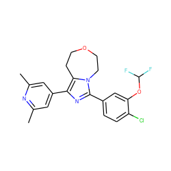 Cc1cc(-c2nc(-c3ccc(Cl)c(OC(F)F)c3)n3c2CCOCC3)cc(C)n1 ZINC001772580101