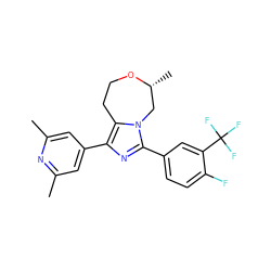 Cc1cc(-c2nc(-c3ccc(F)c(C(F)(F)F)c3)n3c2CCO[C@H](C)C3)cc(C)n1 ZINC001772588170